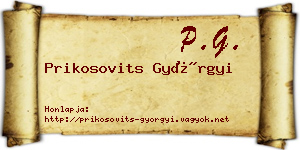 Prikosovits Györgyi névjegykártya